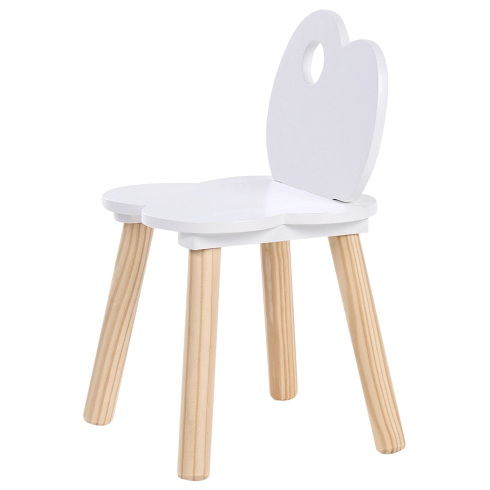 Set angolare per bambini a 1 posto con tavolo e sedia in MDF bianco con motivo a nuvole in legno di pino Elegante camera per bambini Nursery