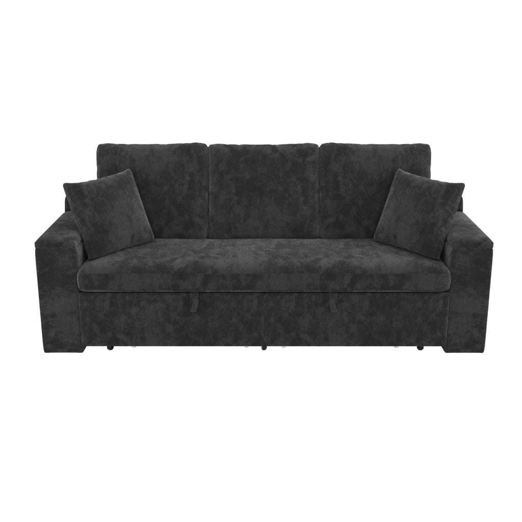 Divano 3 posti trasformabile con funzione letto; USB e Type-C; 210;5 x 192 x 93 cm; grigio
