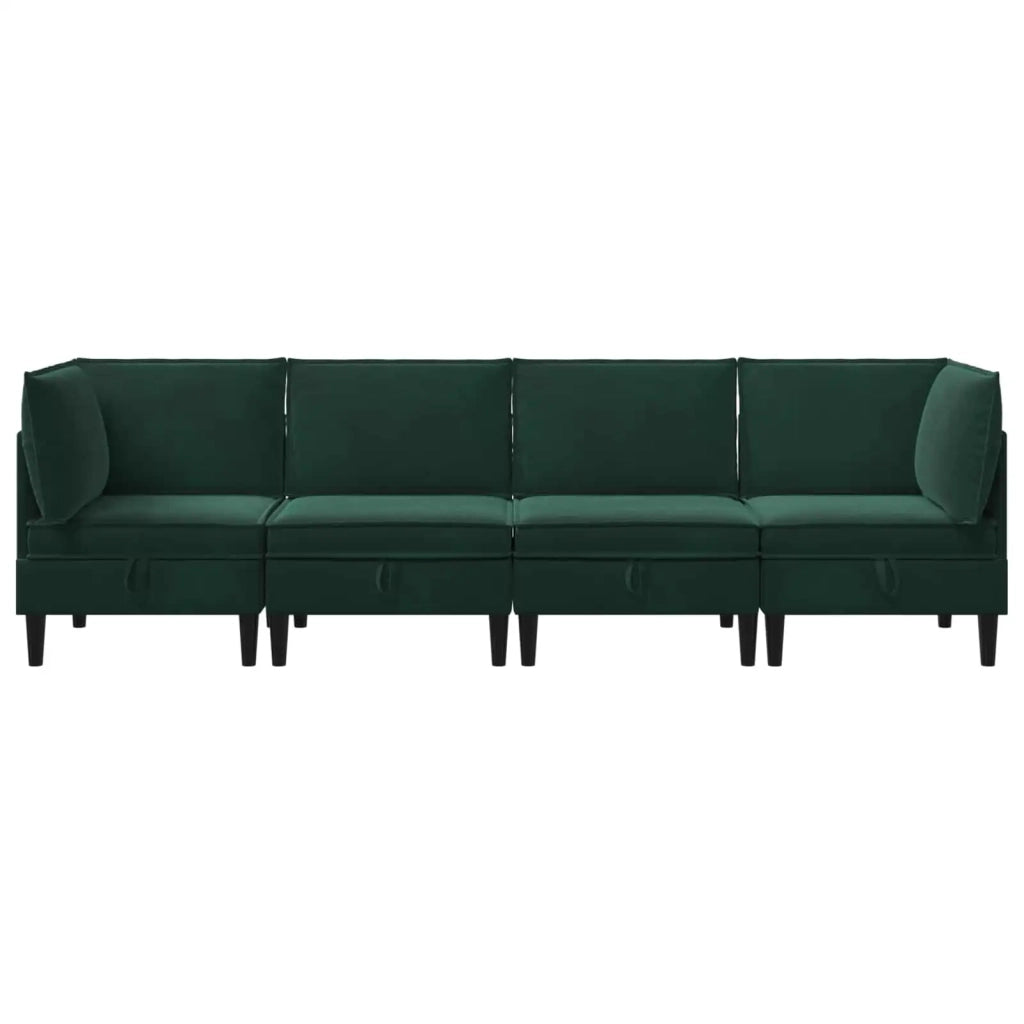 Set di mobili per il soggiorno 4 pcs Verde Scuro Velluto 3413739
