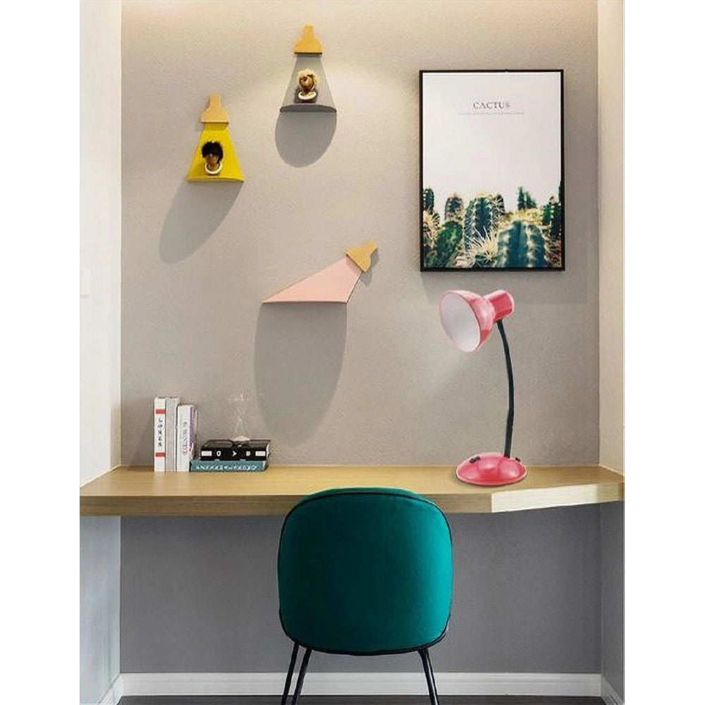 Trade Shop - Lampada Da Scrivania Con Braccio Flessibile Luce Lume Tavolo Per Cameretta Color - Rosa