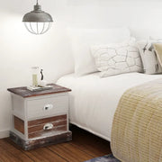 Comodini 2 pz-Set di 2 Tavolino da notte Marrone e Bianco