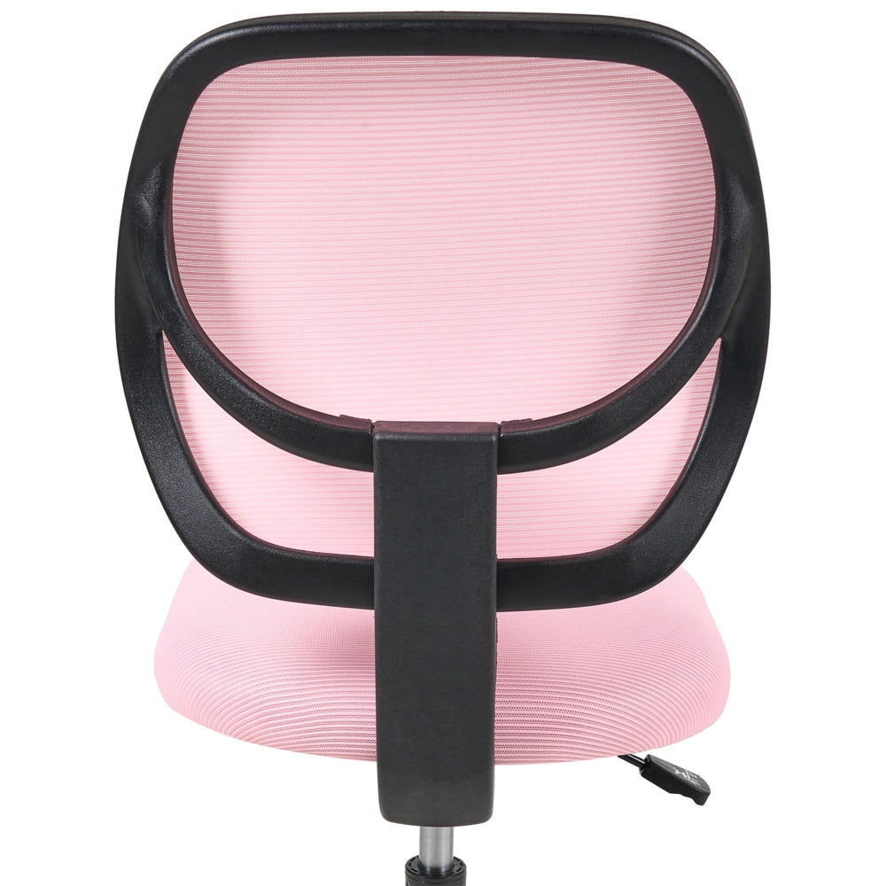 Sedia da ufficio imbottita senza braccioli con seduta girevole rosa pastello Joyful