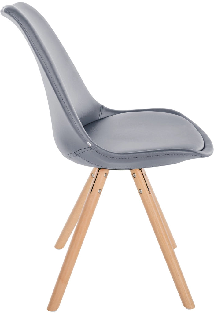 Sedia Sofia in similpelle grigio,natura (rotondo)