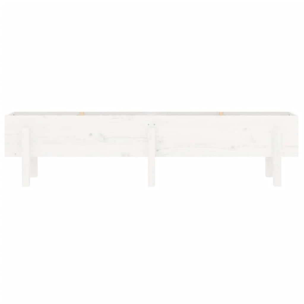 Fioriera rialzata per piante fiori patio giardino 160 x 30 x 38 cm legno di pino massiccio bianco 02_0039368
