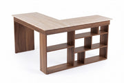 Scrivania in legno "Vesper" - 130 x 120 x 72 cm - Marrone