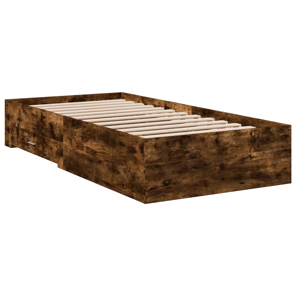 Giroletto con Cassetti Rovere Fumo 75x190 cm Legno Multistrato
