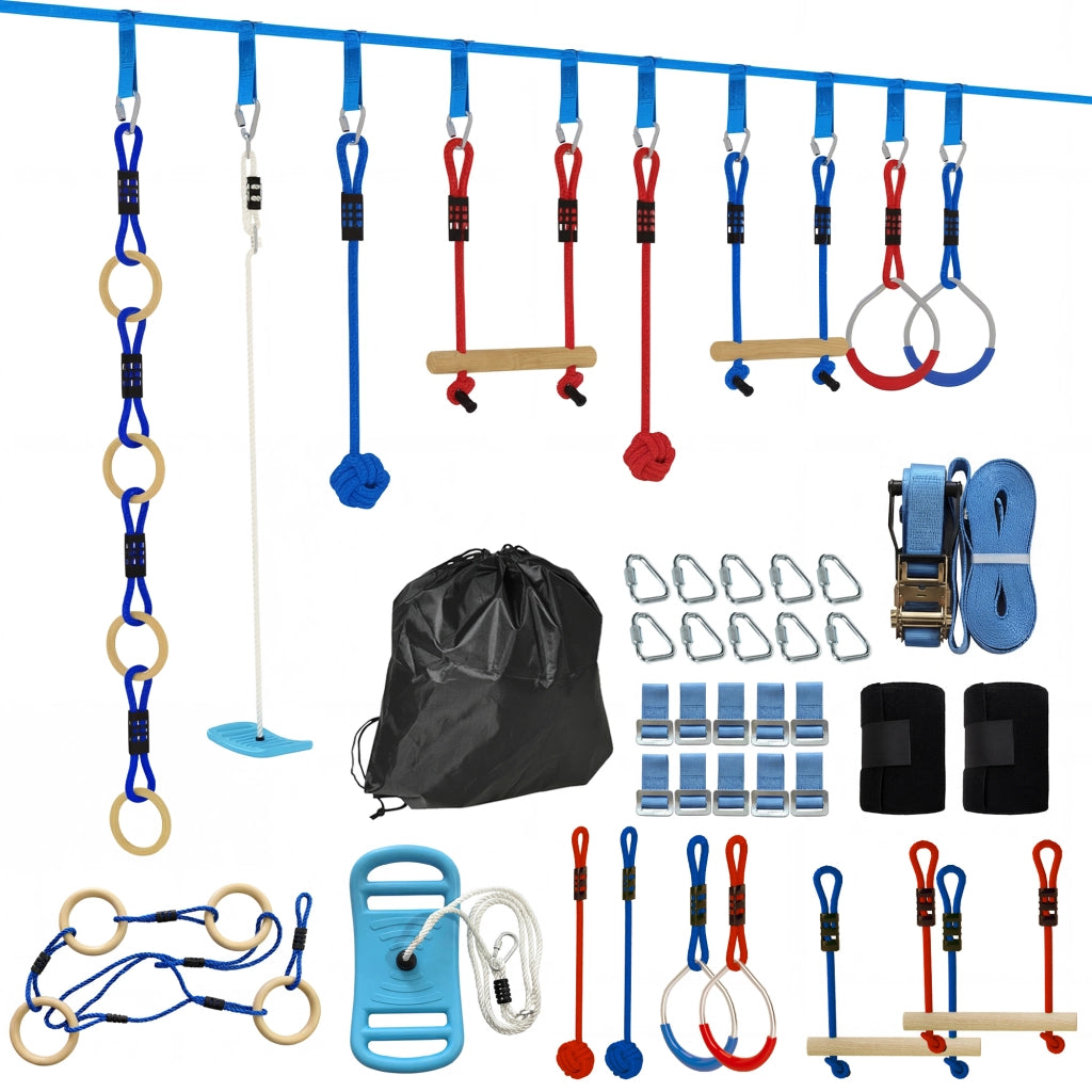 Kit percorso ostacoli ninja per bambini ¨C zephmum ¨C 10 m, multicolore, 100 kg
