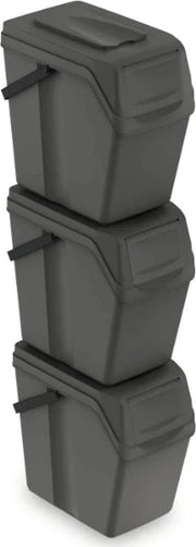 Contenitori di separazione rifiuti - 3x25L - grigio