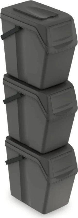 Contenitori di separazione rifiuti - 3x25L - grigio