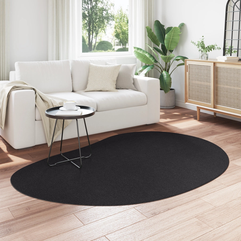 Tappeto Nero 140x200 cm Poliestere Antiscivolo
