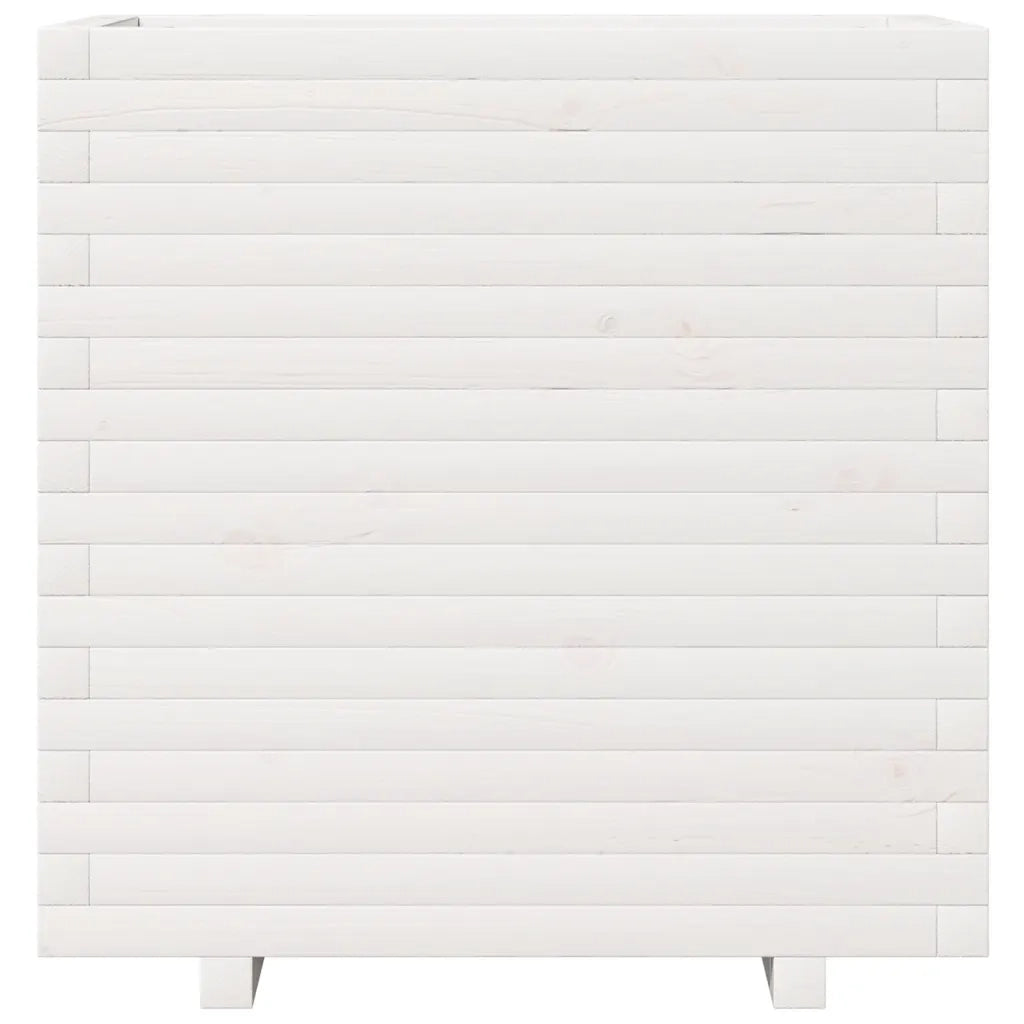 Fioriera da Giardino Bianca 70x40x72,5cm Legno Massello di Pino 3282590