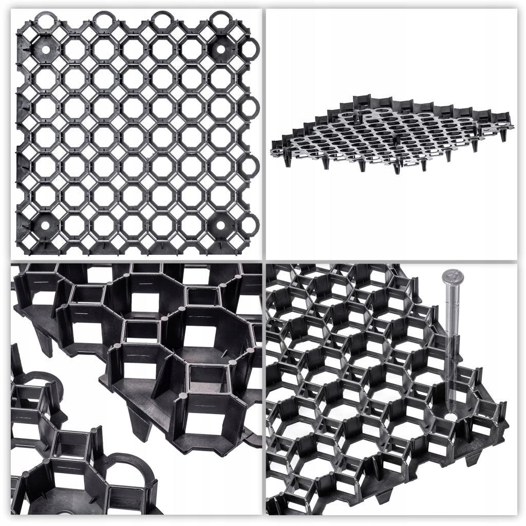 Griglia di protezione per prato KADAX Geogrid 50x50x3,5 per giardino, 530 tonnellate/m2 su pallet