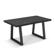 Tavolo da pranzo allungabile Pietra Nera 160X90 MADE IN ITALY modello GOYA fino a 260 CM per sala da pranzo, cucina e soggiorno, design moderno con top in melaminico