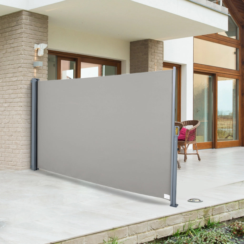 Tenda da sole laterale avvolgibile ¨C zephmum ¨C grigio alluminio poliestere 3x1.6m