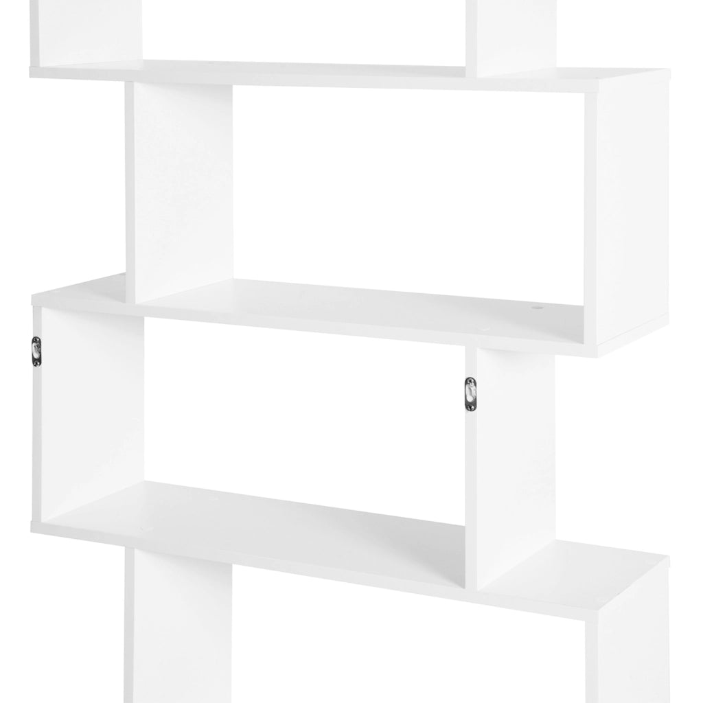 EasyComfort Scaffale Alto con 6 Ripiani, Libreria Scaffalatura in Legno Design Moderno, Bianco 80 × 23 × 192cm