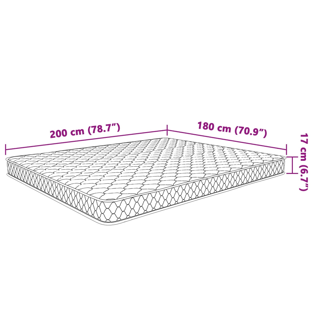 Materasso Viscoelastico con Memoria 200 x 160 x 17 cm Morbido 241075