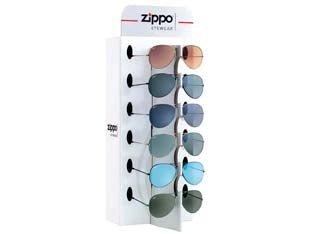 ESPOSITORE OCCHIALE DA SOLE POLICARBONATO PZ.6+3- - cm.18x21x49h. - OBP-36B -  ZIPPO