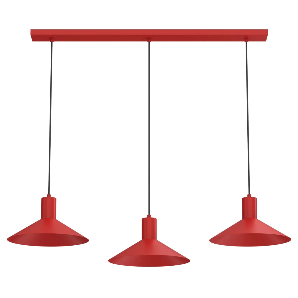 Lampada sospensione Nox 3xGU10 rossa metallo Luminex