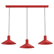 Lampada sospensione Nox 3xGU10 rossa metallo Luminex