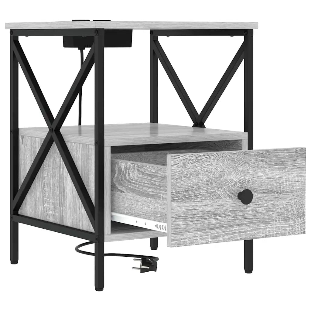 Set di 2 Comodini | Armadio da Notte | Mobiletto da notte Grigio Sonoma 41,5 x 40,5 x 55 cm
