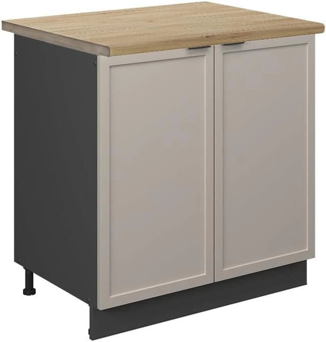 Mobile lavello cucina Fame-Line, GrigioBeige, 80 cm, PL Rovere