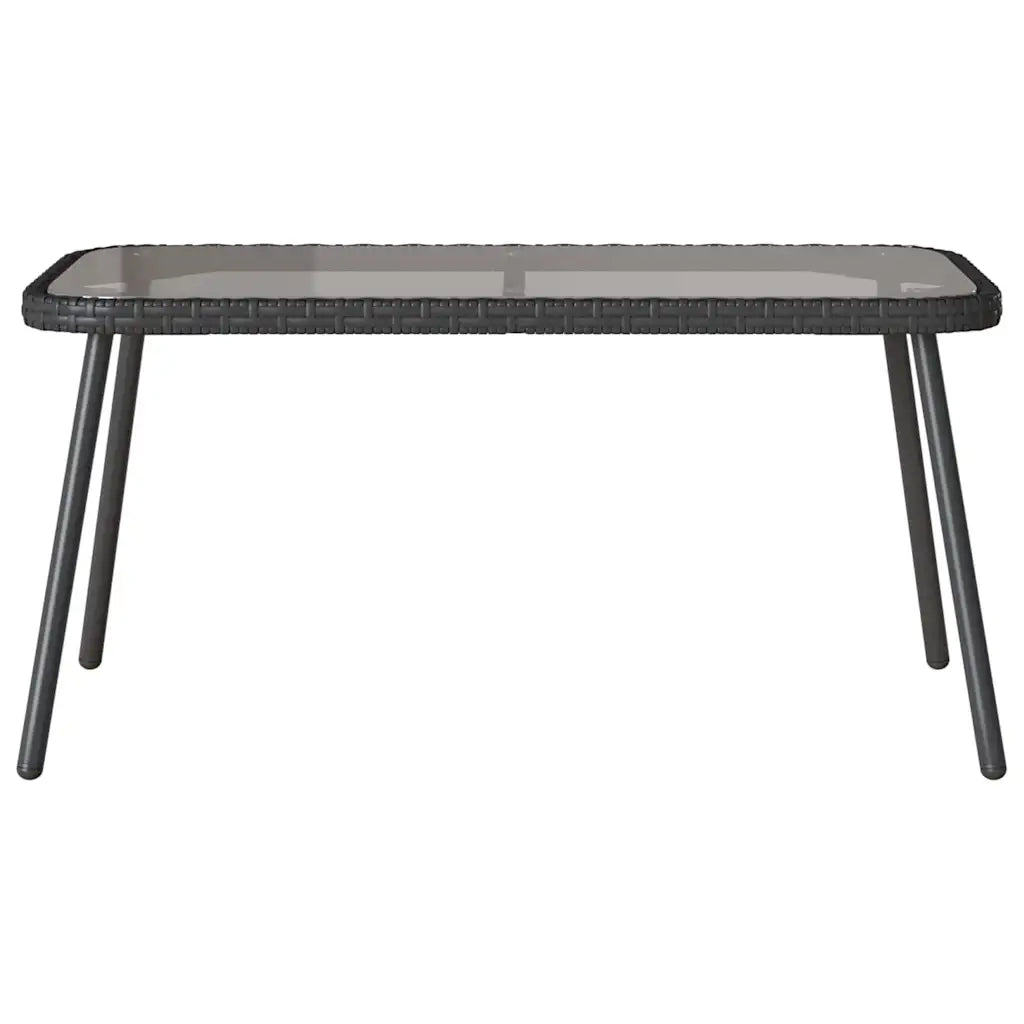 Set da Pranzo per Giardino con cuscino 2 pcs Nero polyrattan 3328646