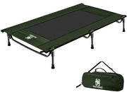 Letto all'aperto per animali domestici, Dimensioni 100x70 cm, Altezza 21 cm, Rapido da montare, Stabile, Comodo e respirabile, Duraturo e facile da pulire, Letto da campeggio per animali domestici, Letto per gatti - colore verde