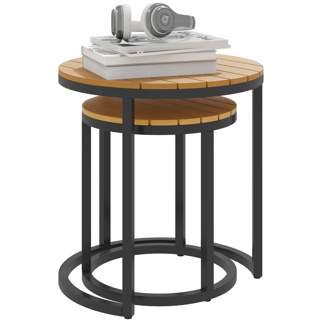 Tavolo da Giardino 2 Pezzi con Piano in Legno di Acacia ¨C zephmum ¨C Grigio 120x80x75 cm