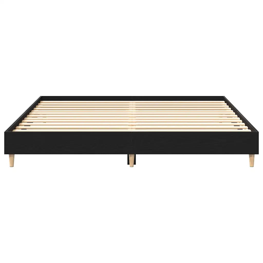Struttura del letto-Giroletto Rovere Nero 203 x 183 x 25 cm