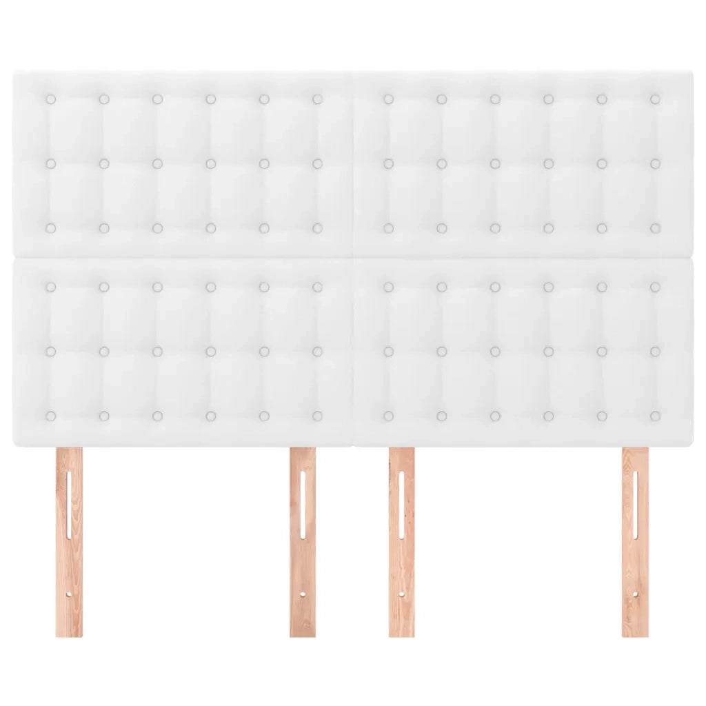 Testiera Bianca 144x5x118/128 cm in Similpelle 3116423