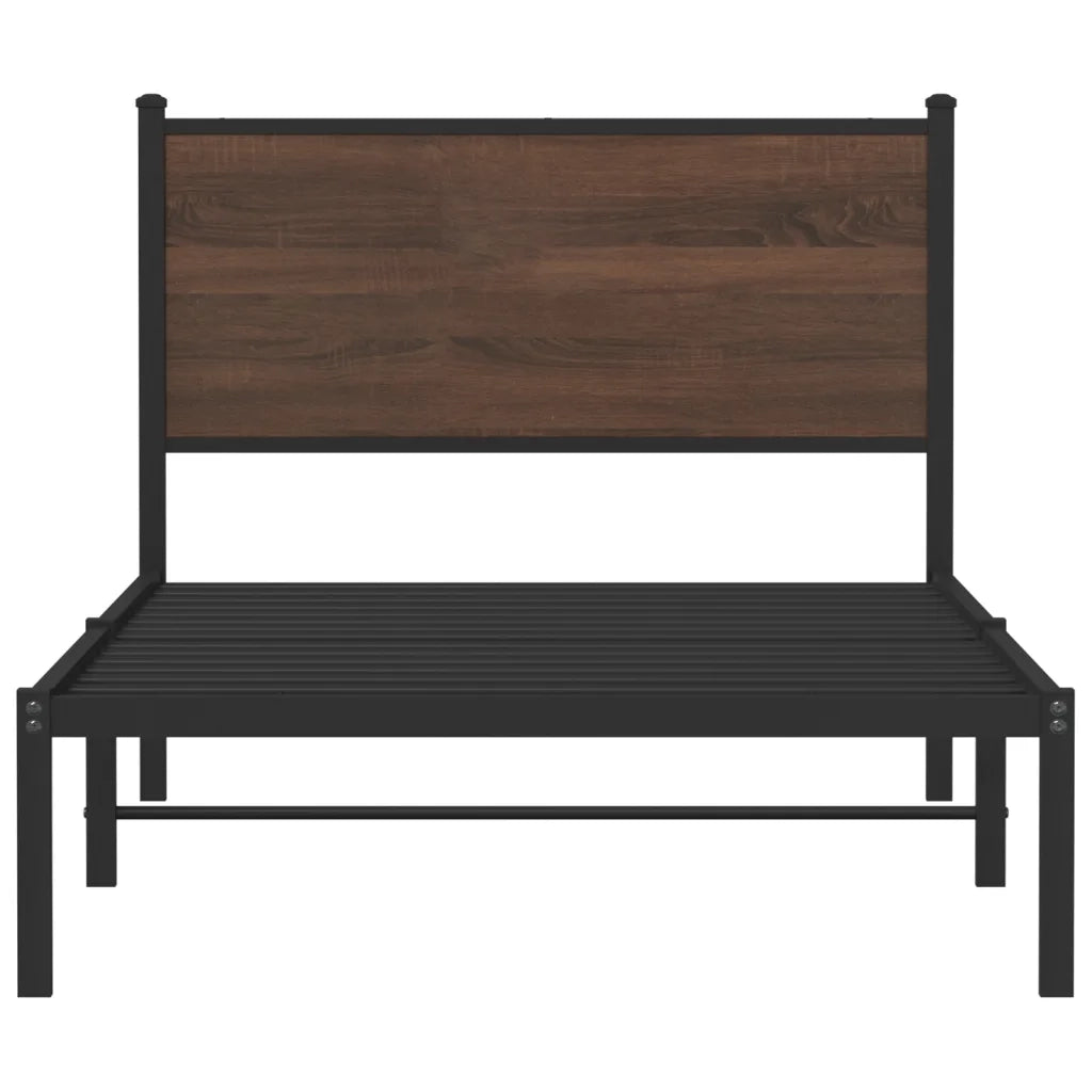 Giroletto senza Materasso in Metallo Rovere Marrone 100x190 cm 4007759