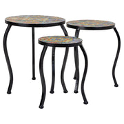Set 3 supporti mosaico e metallo neri