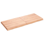 Piano Tavolo Marrone Chiaro 120x50x(2-6) cm Rovere Non Trattato 363959
