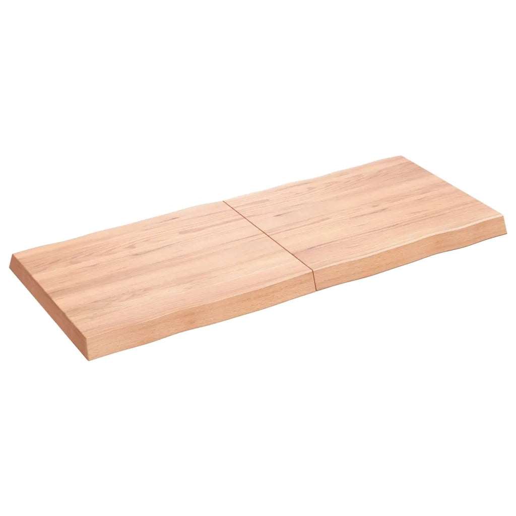 Piano Tavolo Marrone Chiaro 120x50x(2-6) cm Rovere Non Trattato 363959