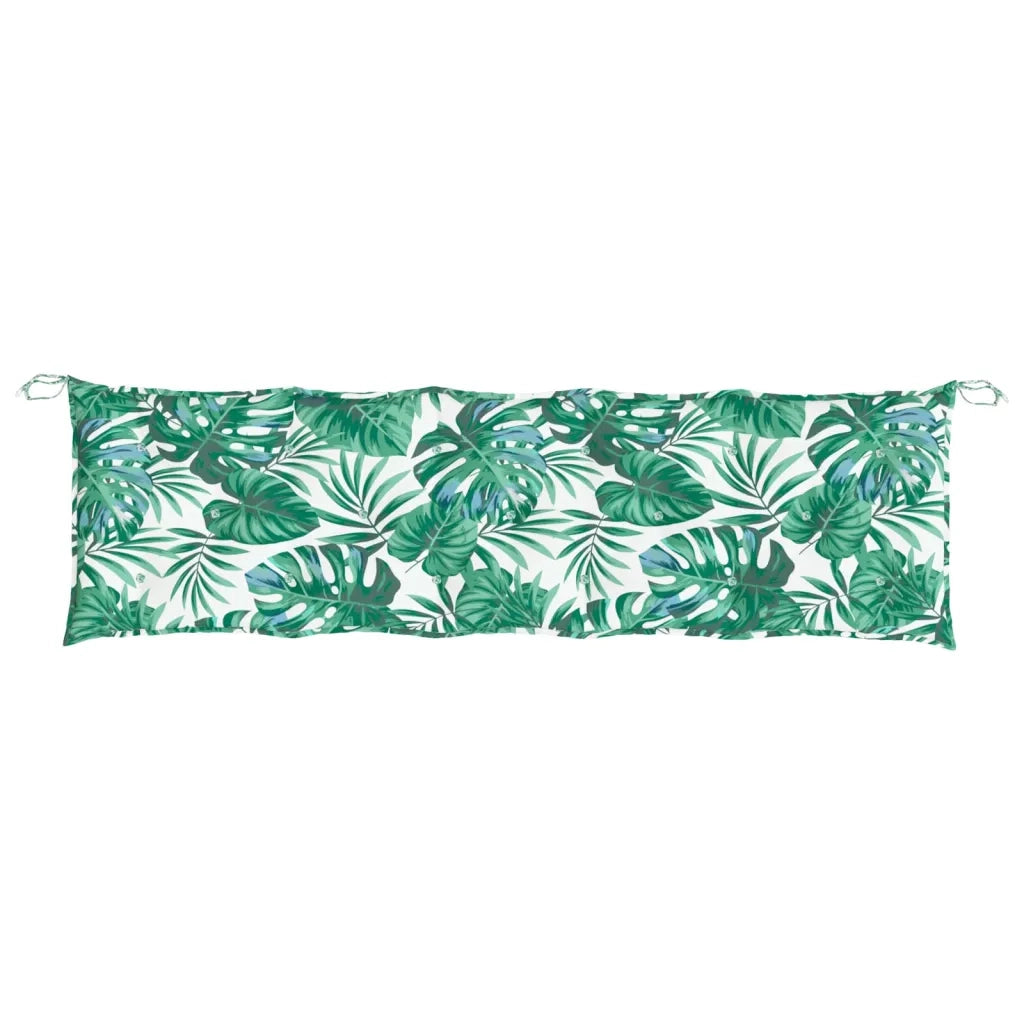 Cuscini Panca Giardino 2 pz-Set di 2 Cuscini per panchina da esterno a Foglie 180x50x7cm Tessuto Oxford