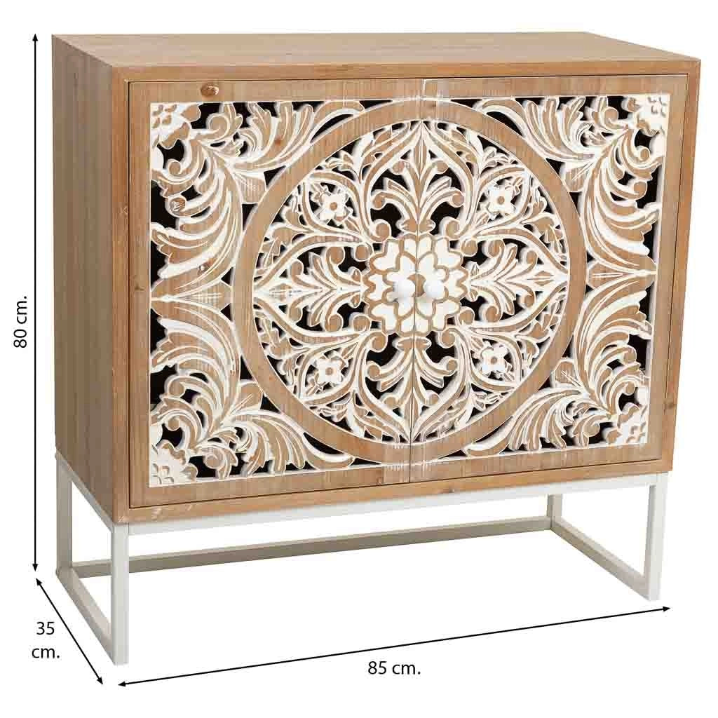 Mobile da ingresso in legno bianco 85x35x80