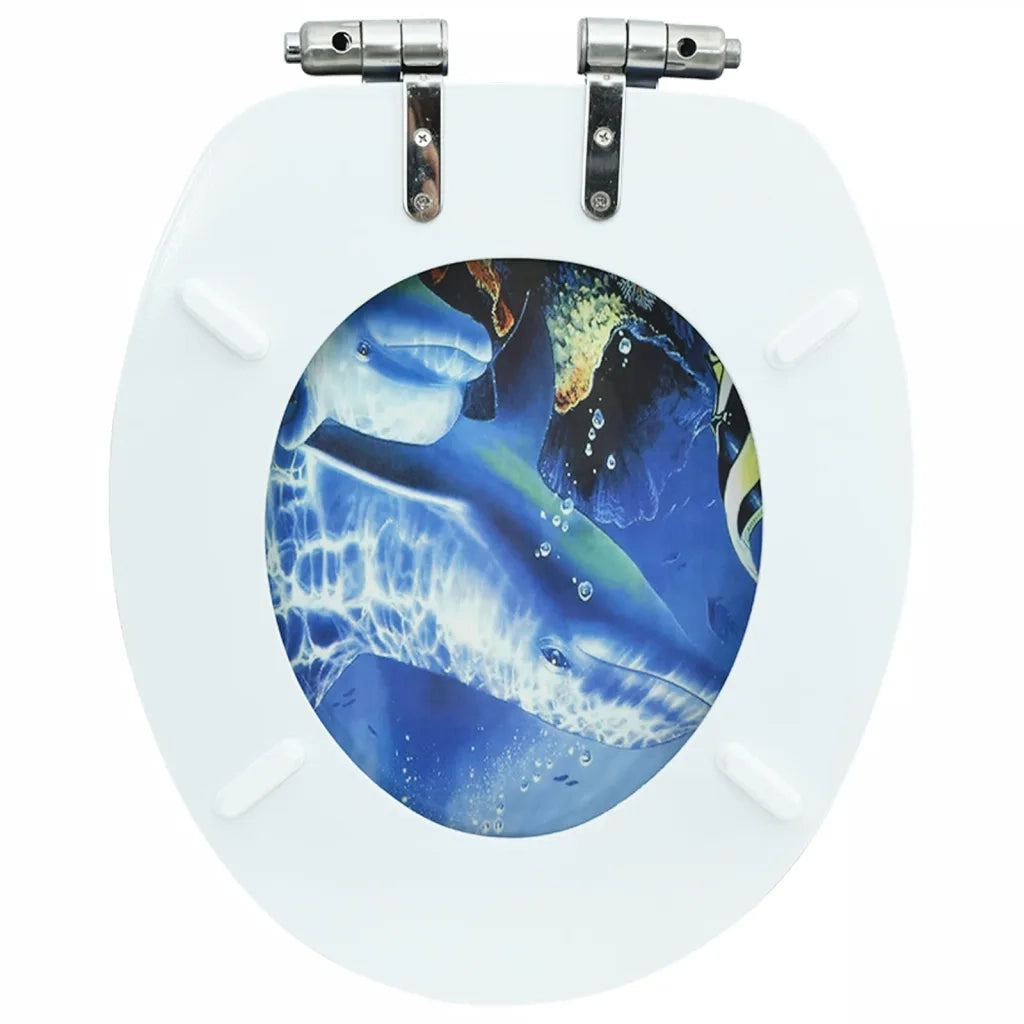 Tavoletta WC Coperchio Chiusura Morbida MDF Delfini cod mxl 41478