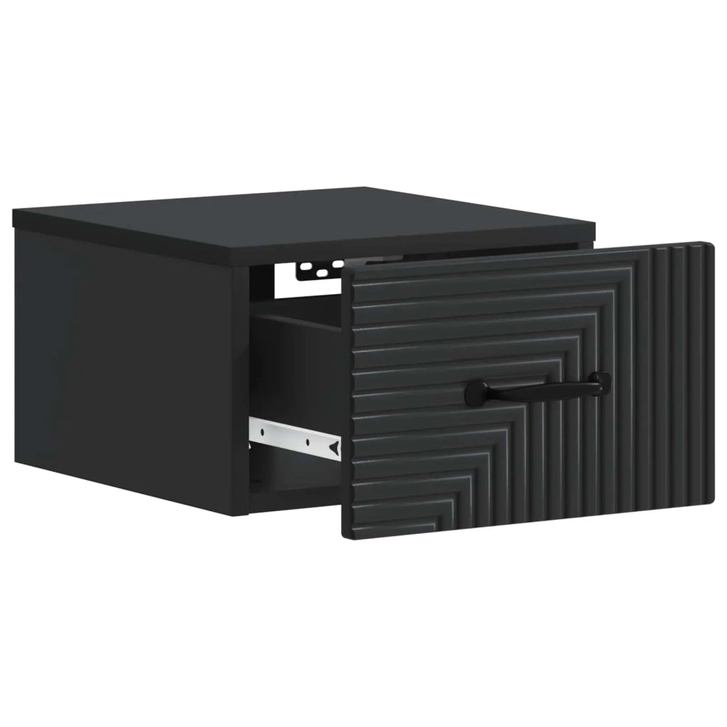 Mobiletto da notte a muro 2 pcs Nero 34,5 x 33 x 20 cm 898598