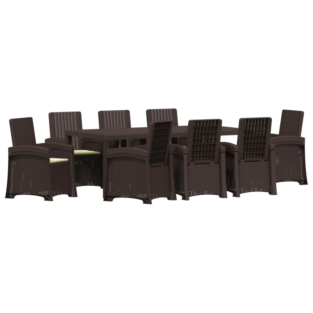 Set da Pranzo per Giardino 9 pz Marrone e Crema PP 3430155