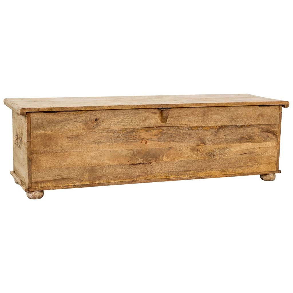 Baúl de madera artesanal beige 150x45x46h cm