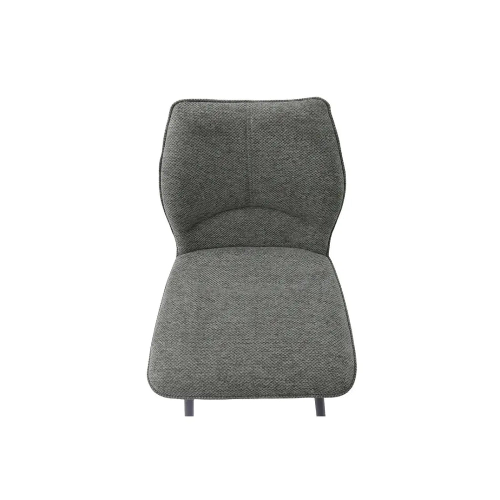 Sedia da bancone girevole CROFT - Tessuto grigio scuro - Piedi in metallo nero - Altezza 103 cm - Stile design/industriale