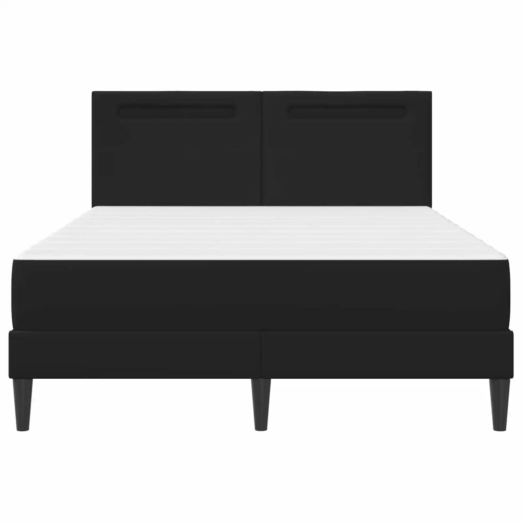 Struttura del letto con testiera Nero 140 x 200 cm Similpelle