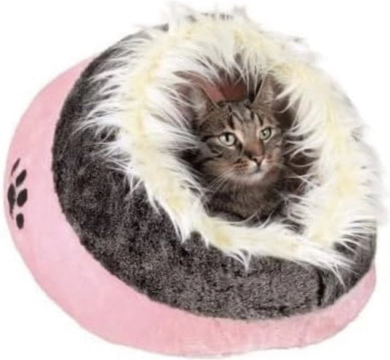 Casa per gatti, grotta per gatti Minou, letto per gatti rosso/grigio - 35 x 26 x 41 cm