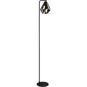 Trade Shop - Lampada Da Terra Con Piantana Paralume Nero Rame Antico Vintage 220x170x1510 Mm -