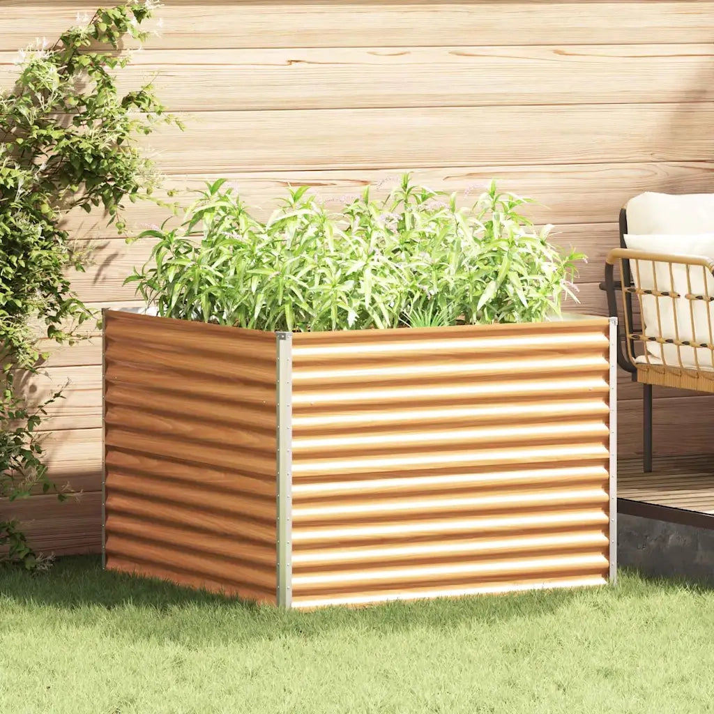 Fioriere | Cassetta per fiori | Letto rialzato da giardino 98 x 100 x 68 cm Acciaio zincato