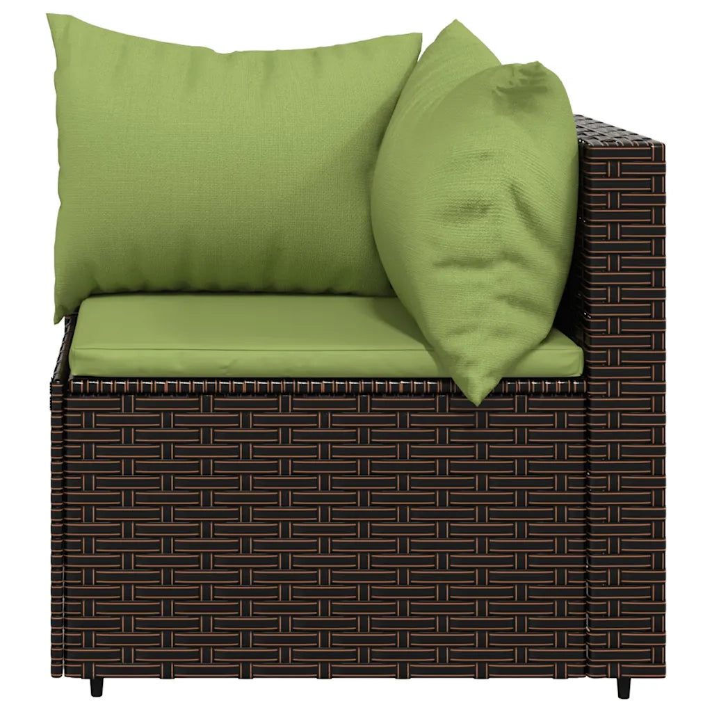 Set Mobili da Giardino 3 pz con Cuscini in Polyrattan Marrone CFW5979427