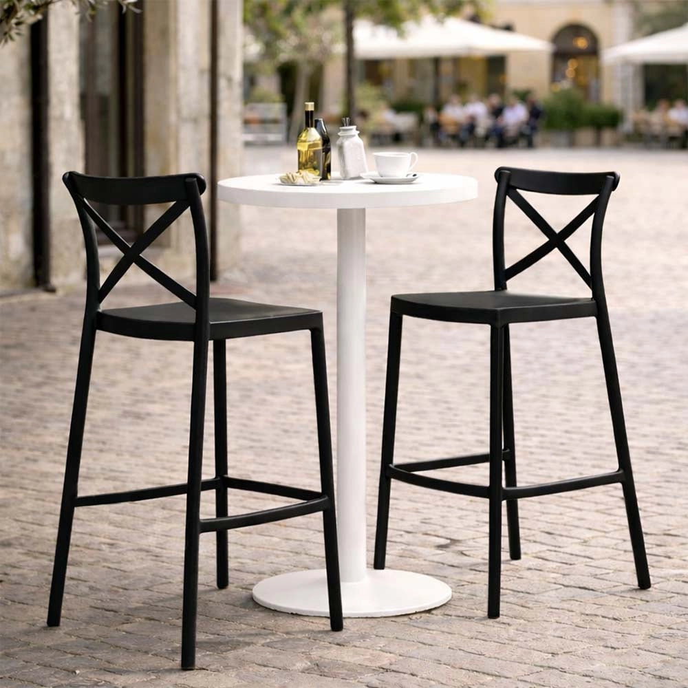 Sgabelli da bar coppia in plastica polipropilene nero sprint h 75 cm