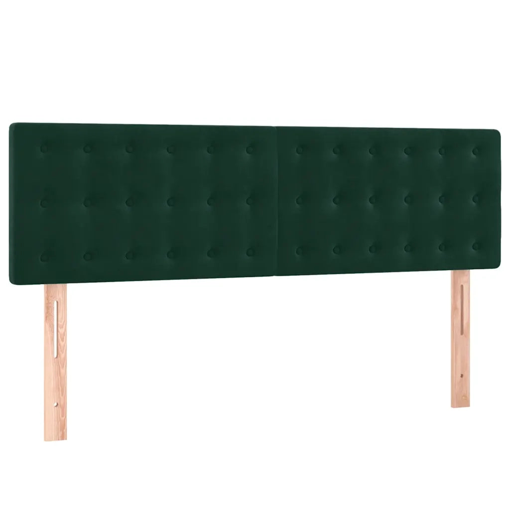 Letto a Molle con Materasso e LED Verde Scuro 140x190cm Velluto 3134642