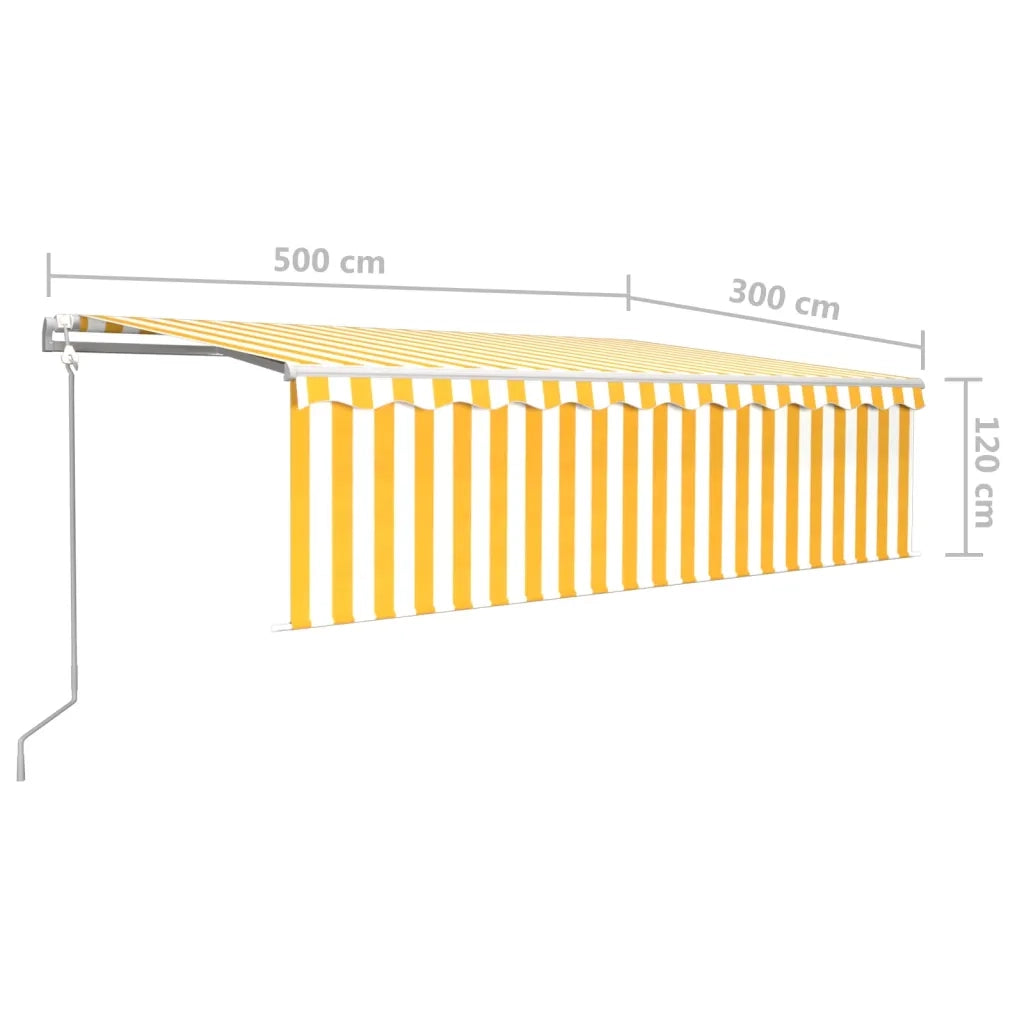 Tenda Automatica con Sensore Vento LED 5x3m Gialla/Bianca 3069353
