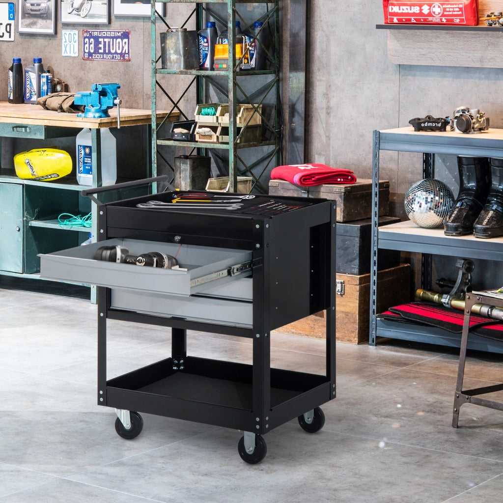 Cassettiera Portautensili Carrello da Officina ¨C Zephmum ¨C Nero, Lamiera, 68x46x88cm